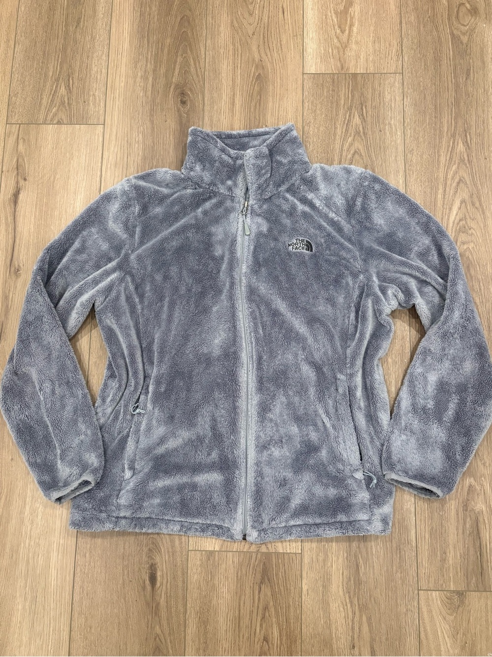 The North Face Plush Full-Zip Fleece Jacket - Light Gray